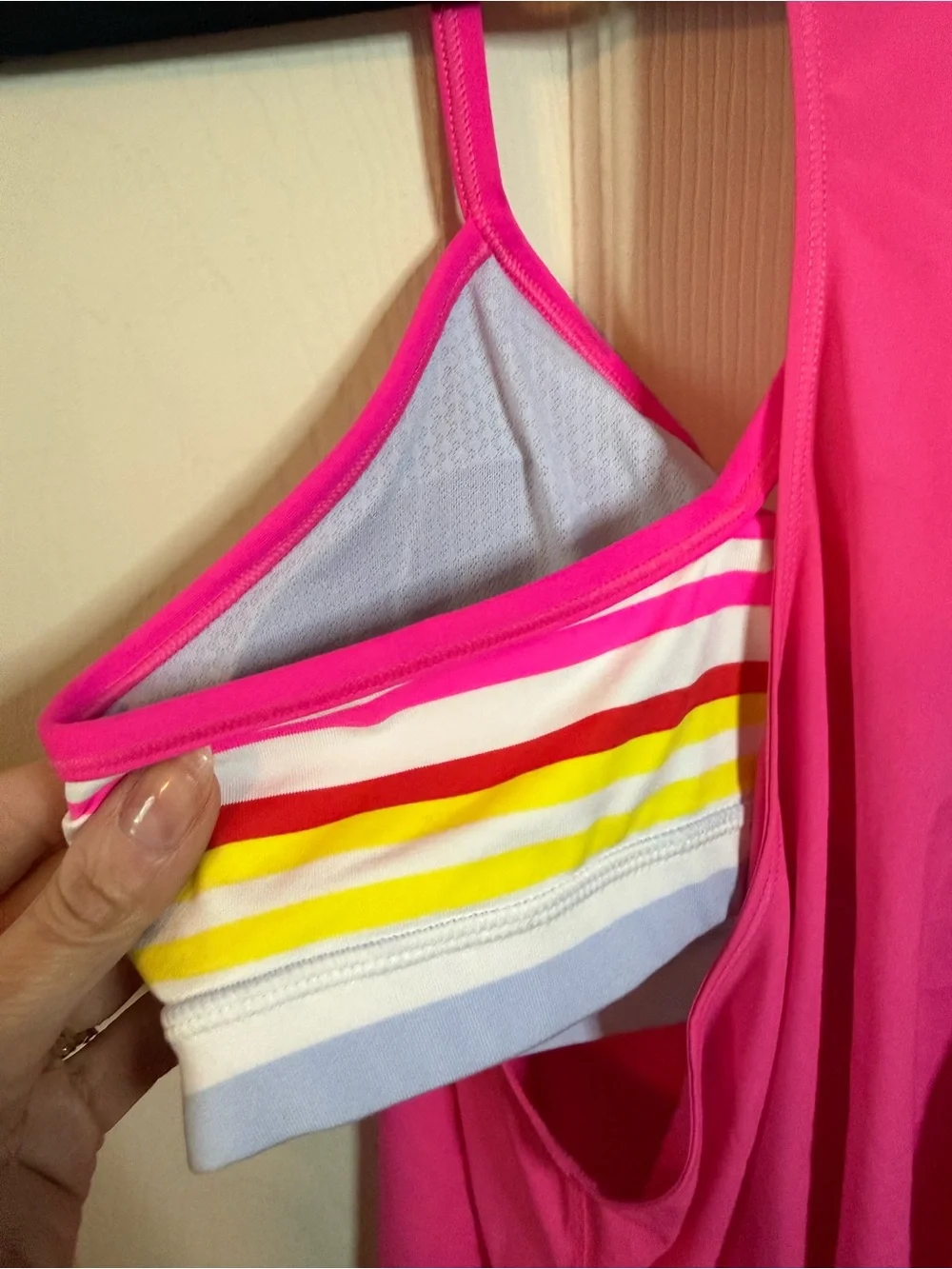 Lululemon Amped Racerback Tank Top Built in Bra Pink Woman’s Size 10 NEW!